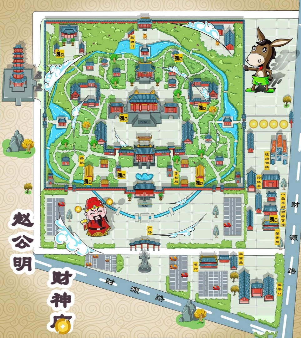 忠县寺庙类手绘地图